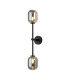 Tivoli Tall Arm Wall Light 2 Light G9 IP44 Satin Black/Smoke Smooth Tubular Glass-1