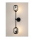 Tivoli Tall Arm Wall Light 2 Light G9 IP44 Satin Black/Smoke Smooth Tubular Glass-3