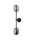 Tivoli Tall Arm Wall Light 2 Light G9 IP44 Satin Black/Smoke Smooth Tubular Glass-4