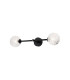 Tivoli Tall Arm Wall Light 2 Light G9 IP44 Satin Black/Clear Cross Pattern Round Glass-5