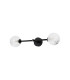 Tivoli Tall Arm Wall Light 2 Light G9 IP44 Satin Black/Clear Cross Pattern Round Glass-6