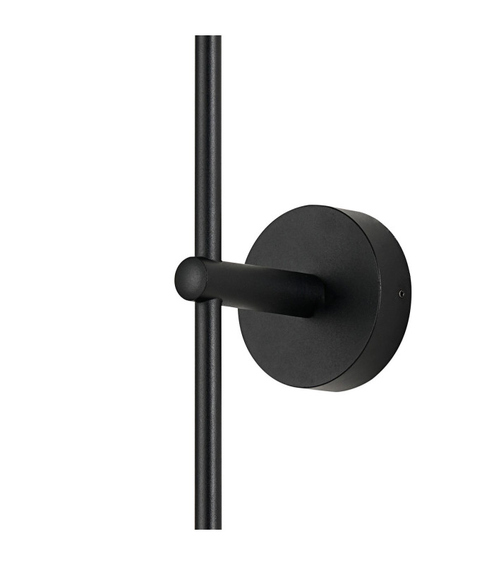 Tivoli Tall Arm Wall Light 2 Light G9 IP44 Satin Black/Clear Cross Pattern Round Glass-8