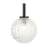 Tivoli Tall Arm Wall Light 2 Light G9 IP44 Satin Black/Clear Cross Pattern Round Glass-9