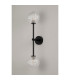 Tivoli Tall Arm Wall Light 2 Light G9 IP44 Satin Black/Clear Cross Pattern Round Glass-10