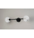 Tivoli Tall Arm Wall Light 2 Light G9 IP44 Satin Black/Clear Cross Pattern Round Glass-12