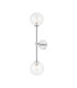 Tivoli Tall Arm Wall Light 2 Light G9 IP44 Polished Chrome/Clear Dune Effect Round Glass-1
