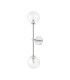 Tivoli Tall Arm Wall Light 2 Light G9 IP44 Polished Chrome/Clear Dune Effect Round Glass-4