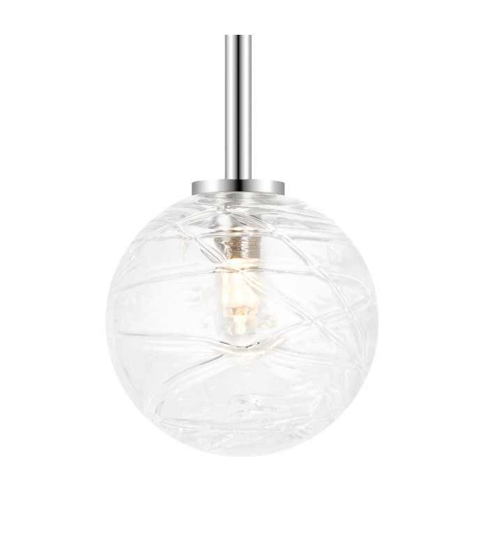 Tivoli Tall Arm Wall Light 2 Light G9 IP44 Polished Chrome/Clear Dune Effect Round Glass-6