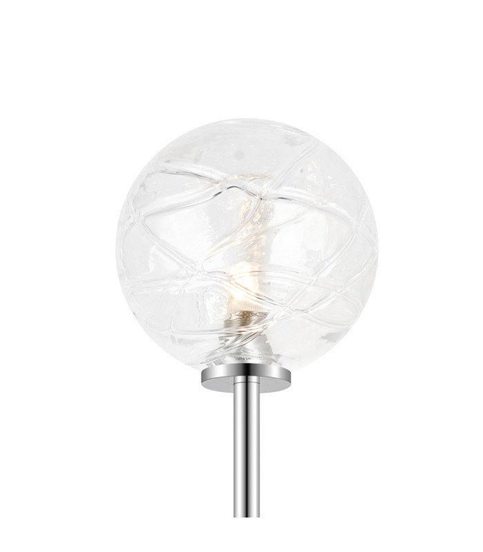 Tivoli Tall Arm Wall Light 2 Light G9 IP44 Polished Chrome/Clear Dune Effect Round Glass-7