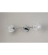Tivoli Tall Arm Wall Light 2 Light G9 IP44 Polished Chrome/Clear Dune Effect Round Glass-12