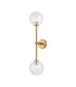 Tivoli Tall Arm Wall Light 2 Light G9 IP44 Brass Gold/Clear Waved Round Glass-1
