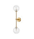 Tivoli Tall Arm Wall Light 2 Light G9 IP44 Brass Gold/Clear Waved Round Glass-4