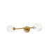 Tivoli Tall Arm Wall Light 2 Light G9 IP44 Brass Gold/Clear Waved Round Glass-5