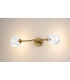 Tivoli Tall Arm Wall Light 2 Light G9 IP44 Brass Gold/Clear Waved Round Glass-11