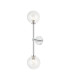 Tivoli Tall Arm Wall Light 2 Light G9 IP44 Polished Chrome/Clear Swirl Round Glass-1