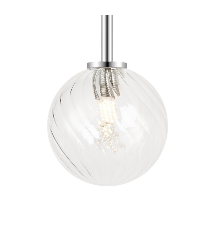 Tivoli Tall Arm Wall Light 2 Light G9 IP44 Polished Chrome/Clear Swirl Round Glass-6