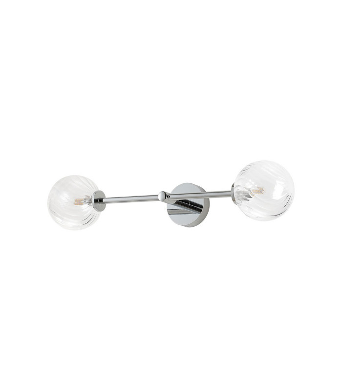 Tivoli Tall Arm Wall Light 2 Light G9 IP44 Polished Chrome/Clear Swirl Round Glass-9