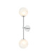 Tivoli Tall Arm Wall Light 2 Light G9 IP44 Polished Chrome/White Two-Tone Snow Specks Round Glass-1