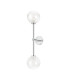 Tivoli Tall Arm Wall Light 2 Light G9 IP44 Polished Chrome/White Two-Tone Snow Specks Round Glass-4
