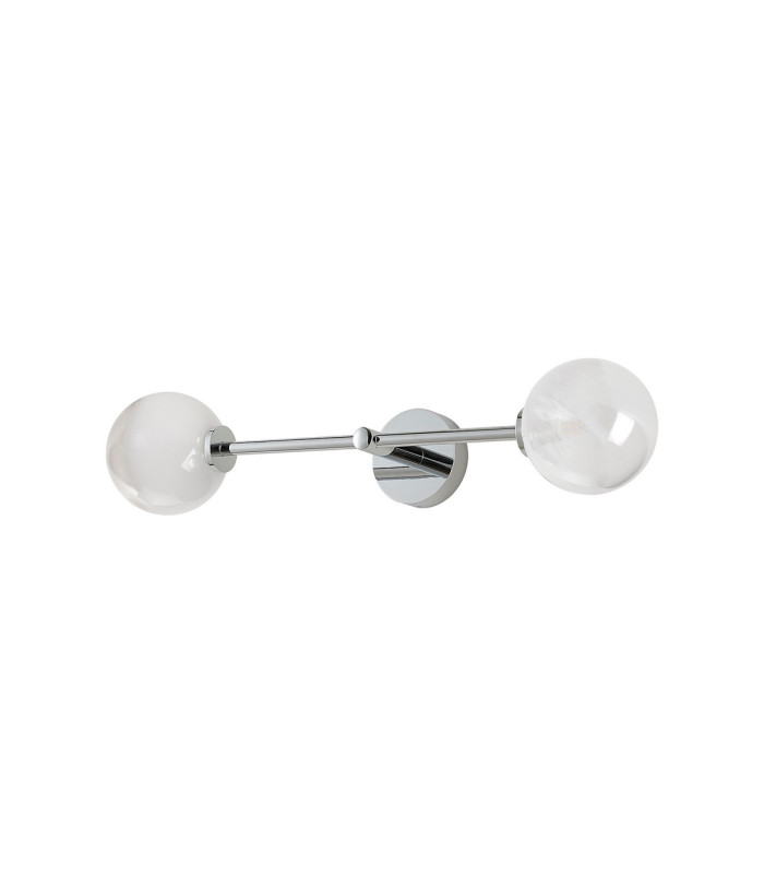 Tivoli Tall Arm Wall Light 2 Light G9 IP44 Polished Chrome/White Two-Tone Snow Specks Round Glass-9