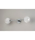 Tivoli Tall Arm Wall Light 2 Light G9 IP44 Polished Chrome/White Two-Tone Snow Specks Round Glass-12