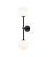 Tivoli Tall Arm Wall Light 2 Light G9 IP44 Satin Black/Opal Round Segment Glass-1