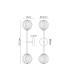 Tivoli Tall Arm Wall Light 2 Light G9 IP44 Satin Black/Opal Round Segment Glass-2