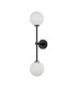 Tivoli Tall Arm Wall Light 2 Light G9 IP44 Satin Black/Opal Round Segment Glass-5