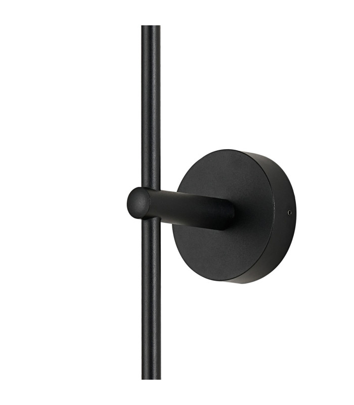 Tivoli Tall Arm Wall Light 2 Light G9 IP44 Satin Black/Opal Round Segment Glass-9