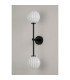 Tivoli Tall Arm Wall Light 2 Light G9 IP44 Satin Black/Opal Round Segment Glass-11