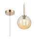 Tivoli 12cm Adjustable Pendant 1 Light G9 IP44 Brass Gold/Amber Smooth Round Glass-1
