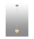 Tivoli 12cm Adjustable Pendant 1 Light G9 IP44 Brass Gold/Amber Smooth Round Glass-3