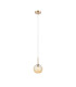 Tivoli 12cm Adjustable Pendant 1 Light G9 IP44 Brass Gold/Amber Smooth Round Glass-4