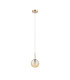 Tivoli 12cm Adjustable Pendant 1 Light G9 IP44 Brass Gold/Amber Smooth Round Glass-5