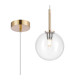 Tivoli 12cm Adjustable Pendant 1 Light G9 IP44 Brass Gold/Clear Smooth Round Glass-1
