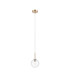 Tivoli 12cm Adjustable Pendant 1 Light G9 IP44 Brass Gold/Clear Smooth Round Glass-3