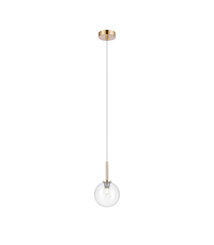 Tivoli 12cm Adjustable Pendant 1 Light G9 IP44 Brass Gold/Clear Smooth Round Glass-3