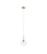 Tivoli 12cm Adjustable Pendant 1 Light G9 IP44 Brass Gold/Clear Smooth Round Glass-4