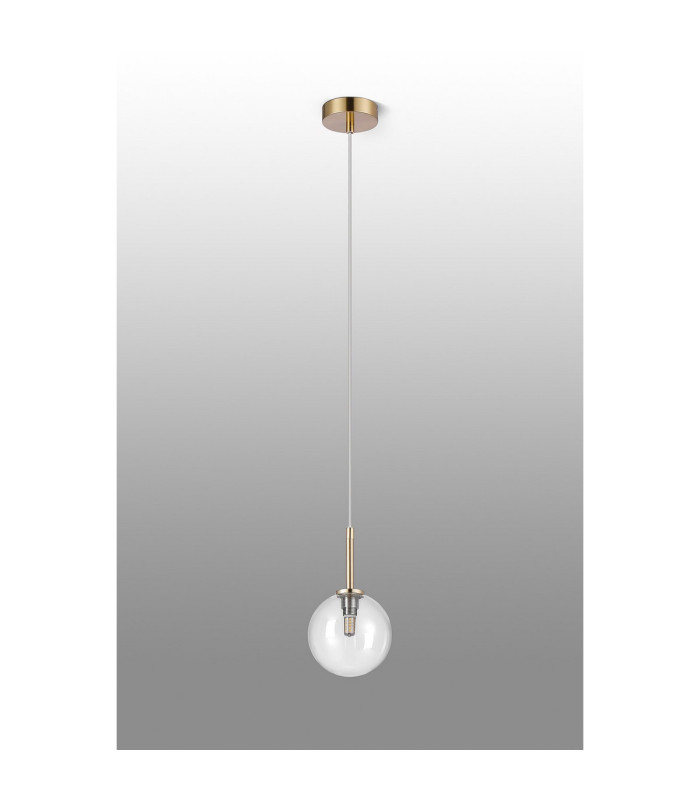 Tivoli 12cm Adjustable Pendant 1 Light G9 IP44 Brass Gold/Clear Smooth Round Glass-5