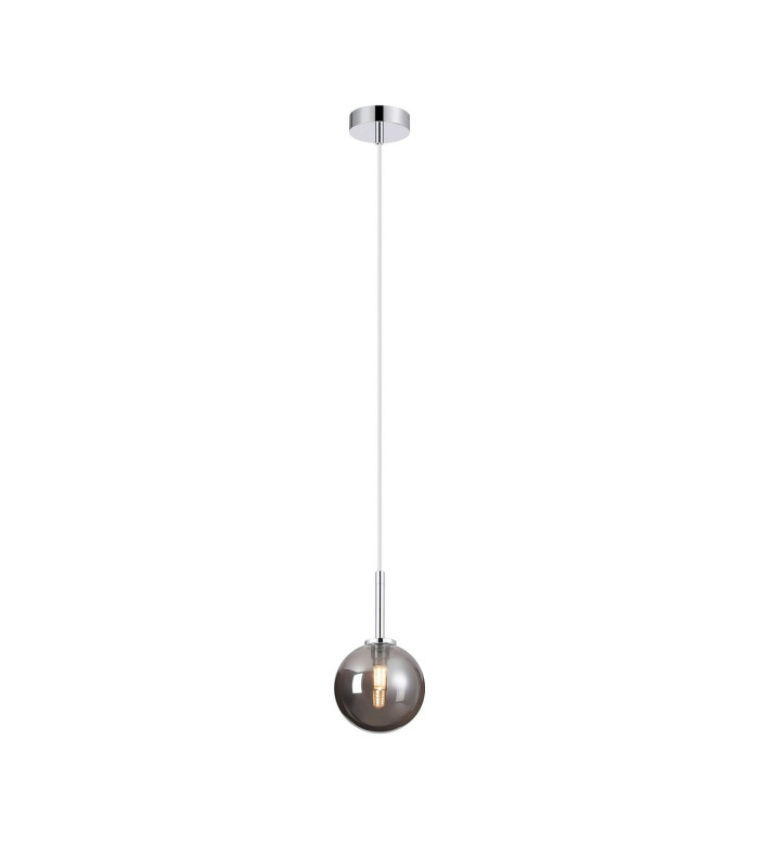 Tivoli 12cm Adjustable Pendant 1 Light G9 IP44 Polished Chrome/Smoke Smooth Round Glass-4