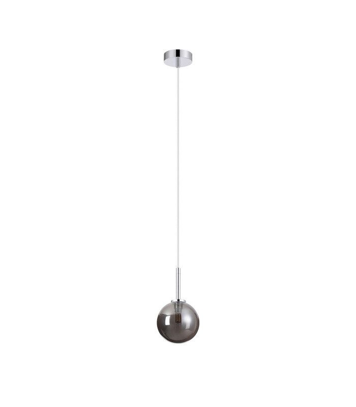 Tivoli 12cm Adjustable Pendant 1 Light G9 IP44 Polished Chrome/Smoke Smooth Round Glass-5