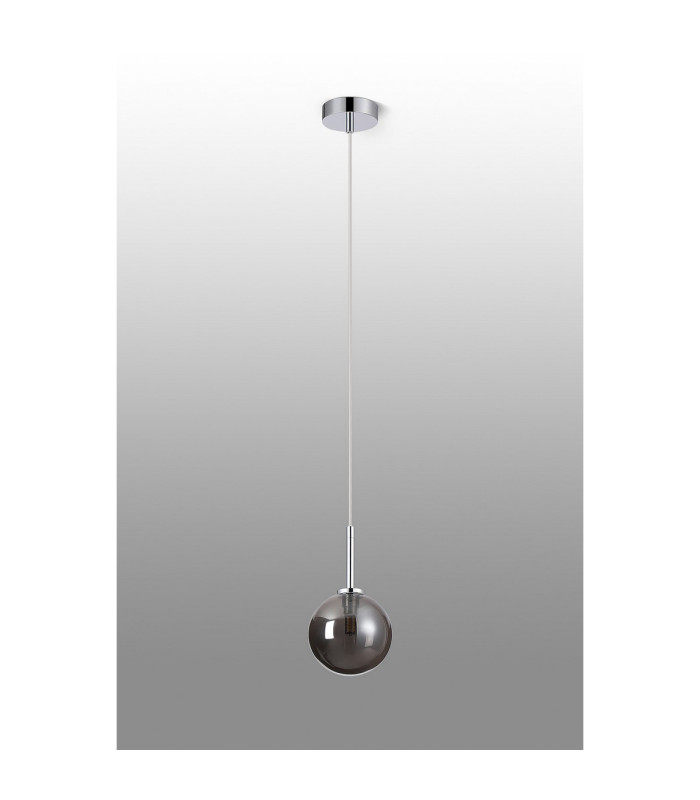 Tivoli 12cm Adjustable Pendant 1 Light G9 IP44 Polished Chrome/Smoke Smooth Round Glass-6