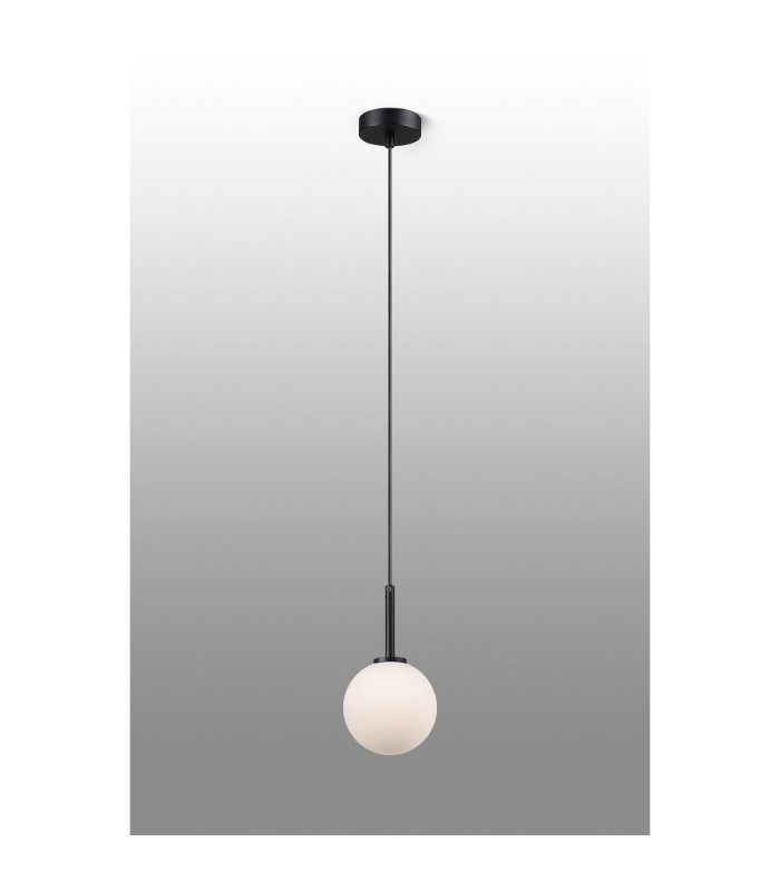 Tivoli 12cm Adjustable Pendant 1 Light G9 IP44 Satin Black/Opal Smooth Round Glass-3