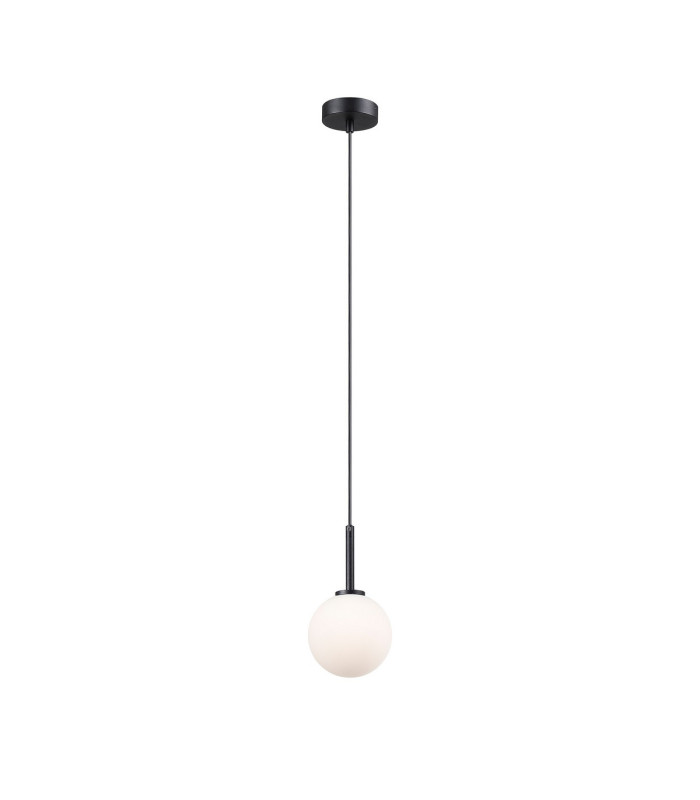 Tivoli 12cm Adjustable Pendant 1 Light G9 IP44 Satin Black/Opal Smooth Round Glass-4