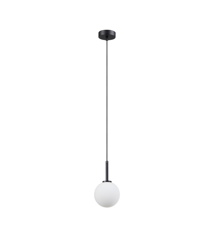 Tivoli 12cm Adjustable Pendant 1 Light G9 IP44 Satin Black/Opal Smooth Round Glass-5