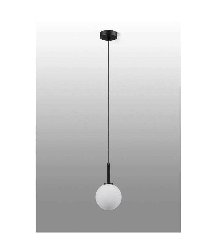 Tivoli 12cm Adjustable Pendant 1 Light G9 IP44 Satin Black/Opal Smooth Round Glass-6