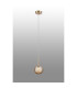 Tivoli 12cm Adjustable Pendant 1 Light G9 IP44 Brass Gold/Amber Ribbed Round Glass-3