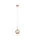 Tivoli 12cm Adjustable Pendant 1 Light G9 IP44 Brass Gold/Amber Ribbed Round Glass-4