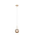 Tivoli 12cm Adjustable Pendant 1 Light G9 IP44 Brass Gold/Amber Ribbed Round Glass-5