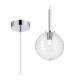 Tivoli 12cm Adjustable Pendant 1 Light G9 IP44 Polished Chrome/Clear Ribbed Round Glass-1